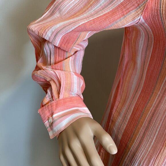 ❤️Last Chance Liz Claiborne striped long sleeve cotton button down shirt - Picture 3 of 8